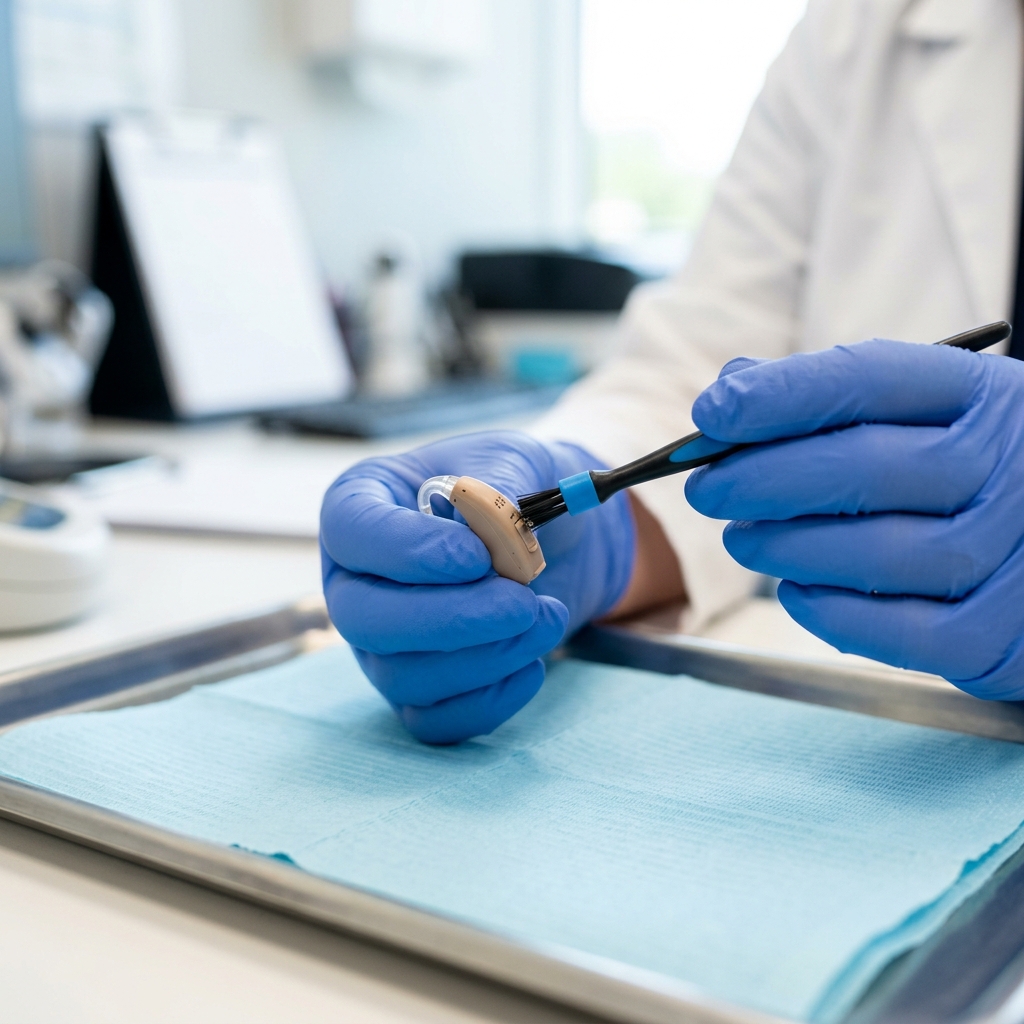 Limpieza y mantenimiento de audífonos medicados recargables